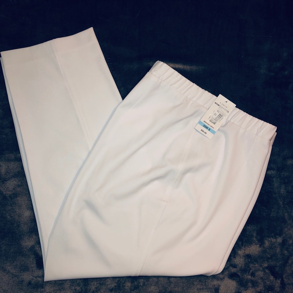 Woman’s 20W -S White Slacks by Allison Daley, NWT